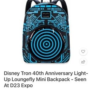 Loungefly Tron 40th Anniversary Light-Up Backpack - Black and Blue(sold out)